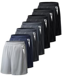 7-Pack Men's Basketball Shorts with Pockets
