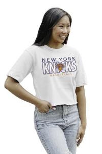 Blue 84 Women's NBA Cropped T-Shirt - White