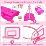 Toddler Basketball Hoop for Girls - Adjustable Pink