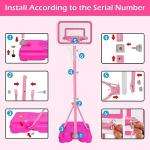 Toddler Basketball Hoop for Girls - Adjustable Pink