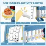 Adjustable 5-in-1 Toddler Sports Center Hoop