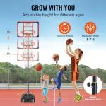 VEVOR 28" Adjustable Basketball Hoop with Wheels