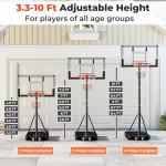 Adjustable Outdoor Basketball Hoop with Wheels