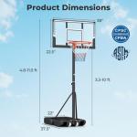 Adjustable Outdoor Basketball Hoop with Wheels