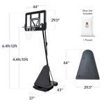 Adjustable 4.4-10ft Portable Basketball Hoop
