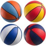 Mini Rubber Basketballs 7 Inch - Assorted Colors (4 Pack)