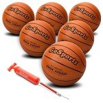 GoSports Indoor/Outdoor Rubber Basketballs - 6 Pack