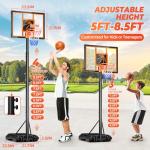 Adjustable Portable Basketball Hoop with Shatterproof Backboard