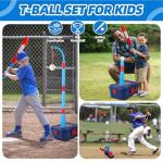 4-in-1 Adjustable Basketball Hoop and T-Ball Set