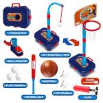 4-in-1 Adjustable Basketball Hoop and T-Ball Set
