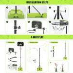 Adjustable 4-in-1 Kids Basketball and Tball Set