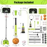Adjustable 4-in-1 Kids Basketball and Tball Set