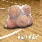 GoSports Indoor/Outdoor Rubber Basketballs - 6 Pack