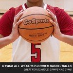 GoSports Indoor/Outdoor Rubber Basketballs - 6 Pack