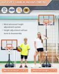 WIN.MAX Adjustable Kids Basketball Hoop for Pool