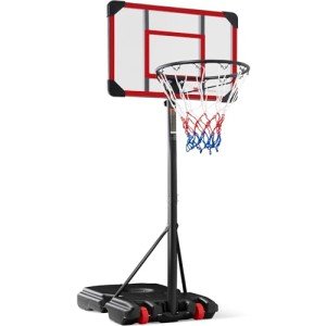 Adjustable Kids Basketball Hoop with Wheels