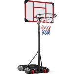 Adjustable Kids Basketball Hoop with Wheels