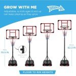 Adjustable Kids Basketball Hoop with Wheels