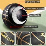 Senston Official Size 7 Rubber Basketball with Pump