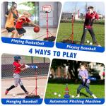 Kids 4-in-1 Basketball Hoop and T-Ball Set