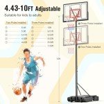 TONBUX 10FT Adjustable Outdoor Basketball Hoop