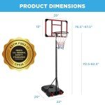 Adjustable Kids Basketball Hoop with Wheels