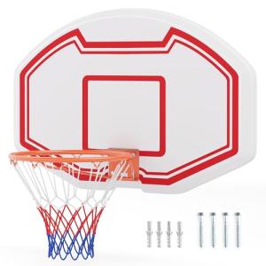Goplus Wall Mounted Basketball Hoop with Shatter-Proof Backboard
