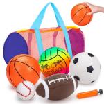 5 Pack Kids Sports Balls Set with Bag