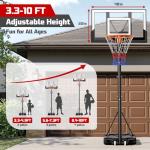 Yohood 10FT Portable Basketball Hoop with 40" Backboard