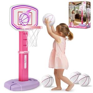 JOYIN Adjustable Toddler Basketball Hoop with 4 Balls