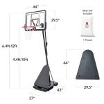 Adjustable 4.4-10ft Portable Basketball Hoop