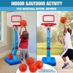 Adjustable Toddler Basketball Hoop for Indoor/Outdoor Play