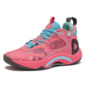 AND1 Scope High Top Basketball Shoes, Light Pink/Green