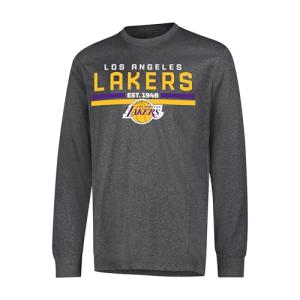 NBA Men's Long Sleeve Pullover T-Shirt - Heather Charcoal