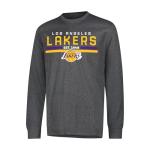 NBA Men's Long Sleeve Pullover T-Shirt - Heather Charcoal