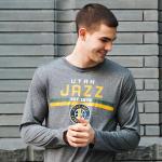 NBA Men's Long Sleeve Pullover T-Shirt - Heather Charcoal