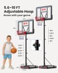 Adjustable 5.6-10FT Portable Basketball Hoop System
