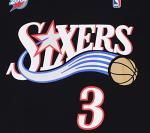 Allen Iverson #3 Philadelphia 76ers Black Tee