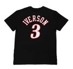 Allen Iverson #3 Philadelphia 76ers Black Tee