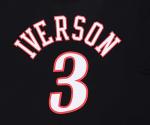 Allen Iverson #3 Philadelphia 76ers Black Tee
