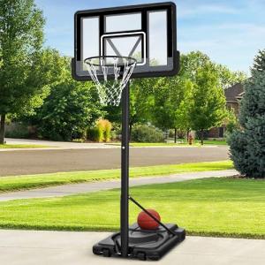 10ft Height Adjustable Basketball Hoop with Wheels