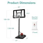 10ft Height Adjustable Basketball Hoop with Wheels
