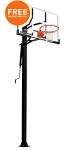 Adjustable In-Ground Basketball Hoop with Glass Backboard