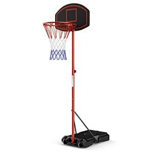 Goplus Adjustable Portable Basketball Hoop with Wheels