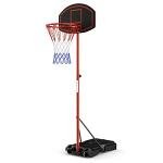 Goplus Adjustable Portable Basketball Hoop with Wheels