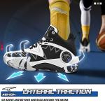 ASHION Men's Breathable Basketball Sneakers - Black/White