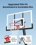 52" Portable Adjustable Basketball Hoop System