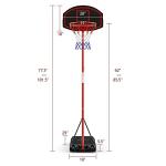 Goplus Adjustable Portable Basketball Hoop with Wheels