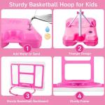 Adjustable Kids Basketball Hoop - Pink, 3.5FT to 6.2FT