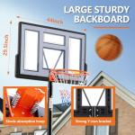 Portable Adjustable Basketball Hoop with 44 Inch Backboard